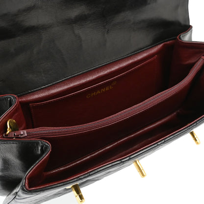 Chanel Black Lambskin Triple CC Turnlock Clutch Bag