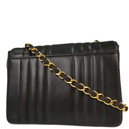 Chanel 1991-1994 Black Lambskin Mini Classic Square Flap Shoulder Bag 17