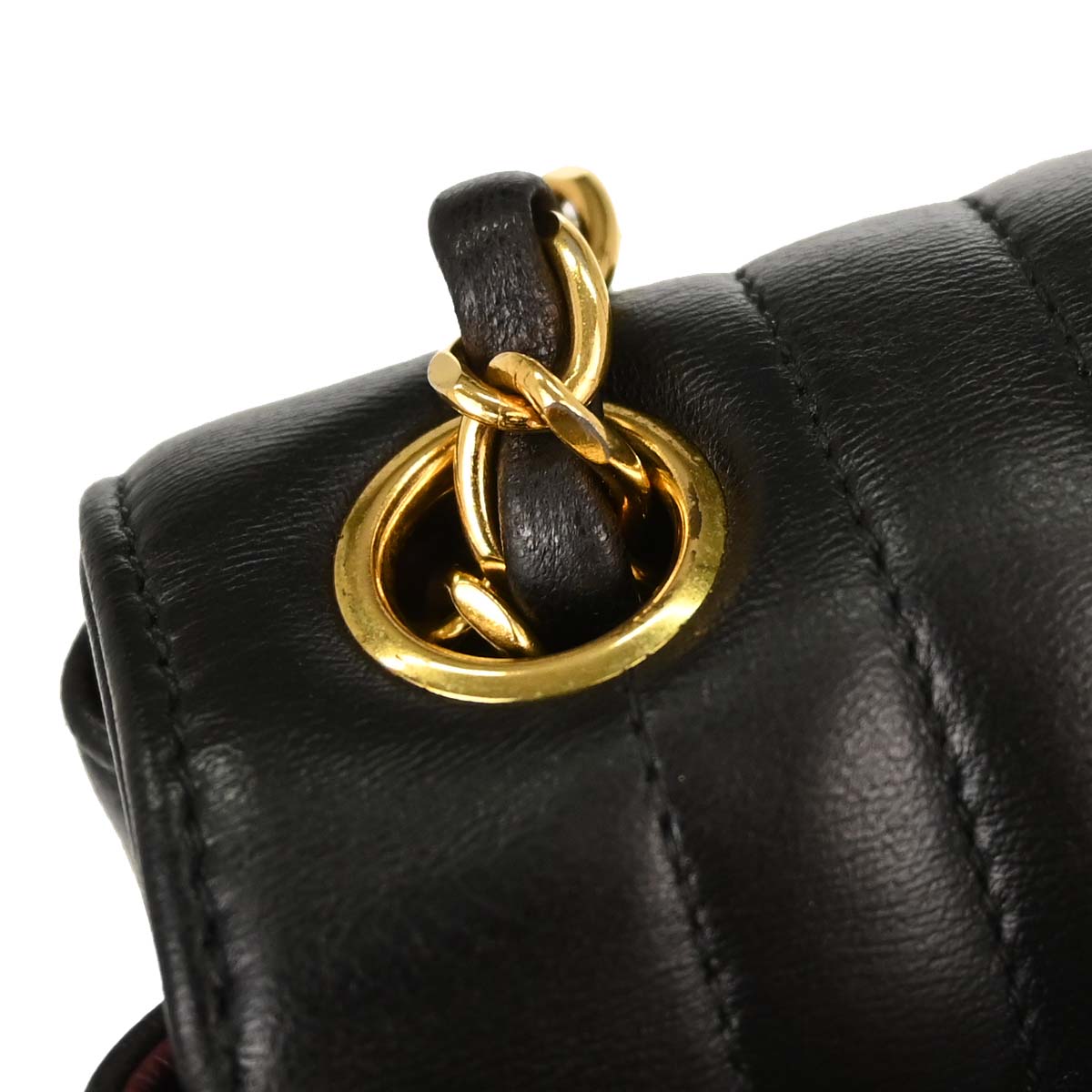 Chanel 1991-1994 Black Lambskin Mini Classic Square Flap Shoulder Bag 17