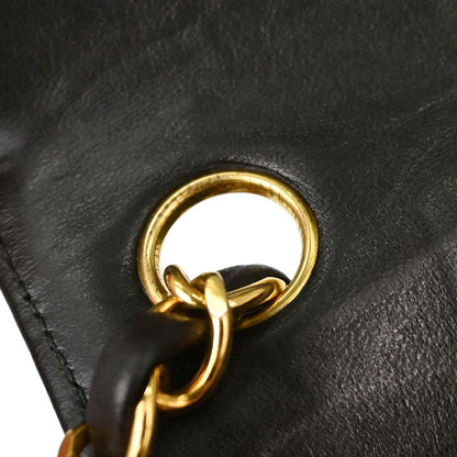Chanel 1991-1994 Black Lambskin Mini Classic Square Flap Shoulder Bag 17