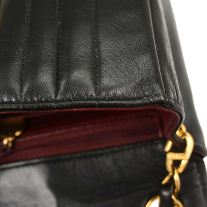 Chanel 1991-1994 Black Lambskin Mini Classic Square Flap Shoulder Bag 17