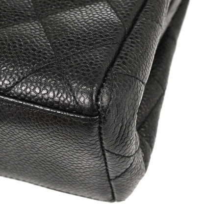 Chanel Black Caviar Skin Kiss Lock Shoulder Bag