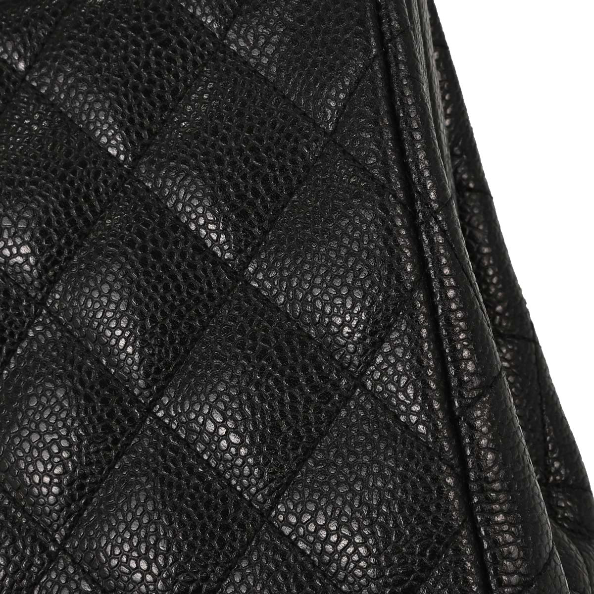 Chanel Black Caviar Skin Kiss Lock Shoulder Bag