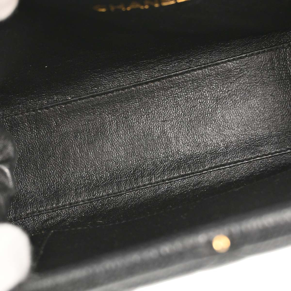 Chanel Black Caviar Skin Kiss Lock Shoulder Bag