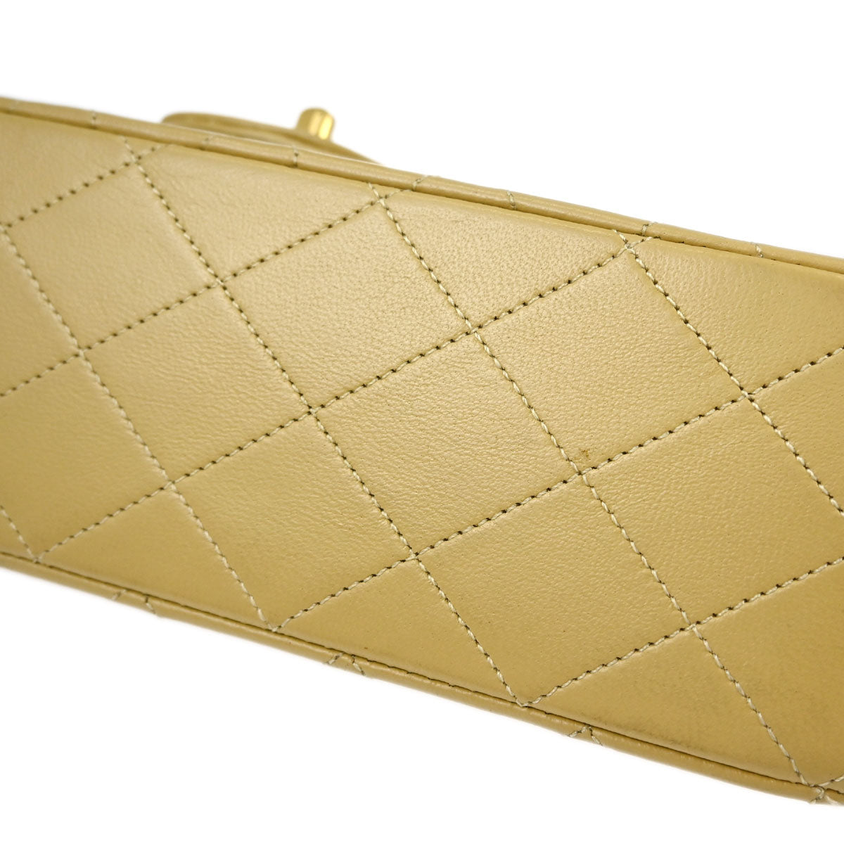 Chanel Beige Lambskin Medium Classic Double Flap Shoulder Bag
