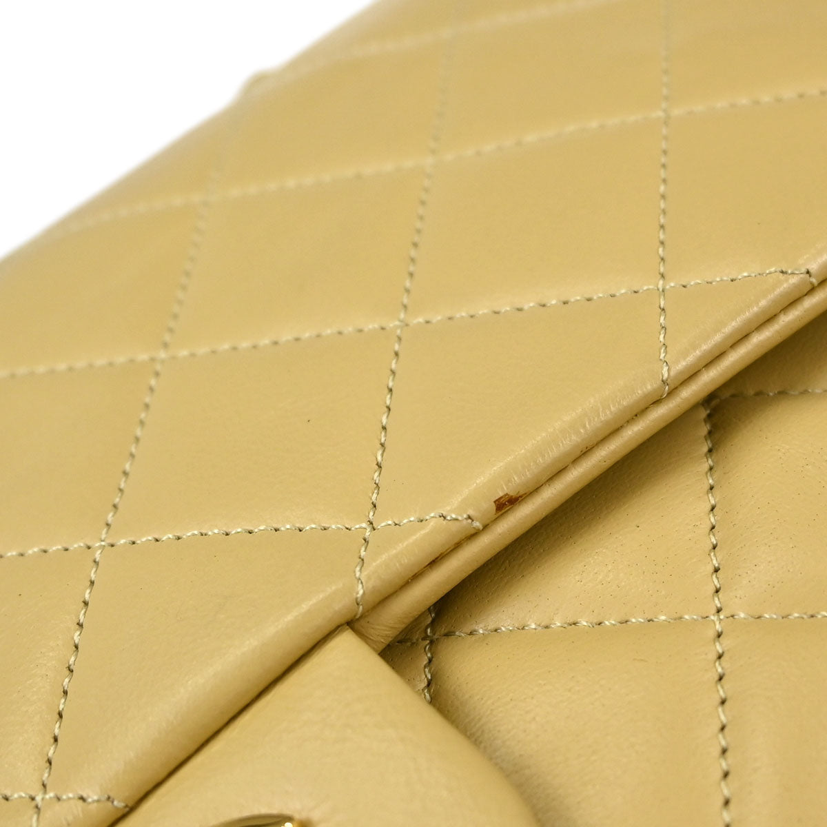 Chanel Beige Lambskin Medium Classic Double Flap Shoulder Bag