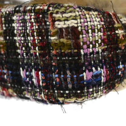 Chanel * Brown Tweed Rabbit Fur Lizard Shoulder Bag