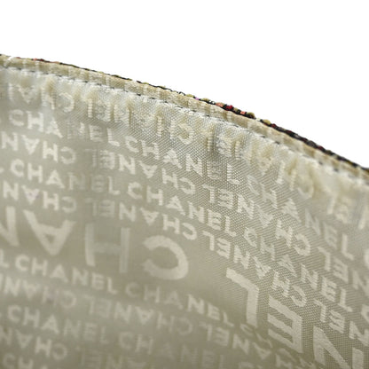 Chanel * Brown Tweed Rabbit Fur Lizard Shoulder Bag
