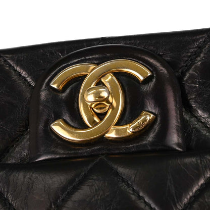 Chanel Black Calfskin Paris-Salzburg Single Flap Shoulder Bag
