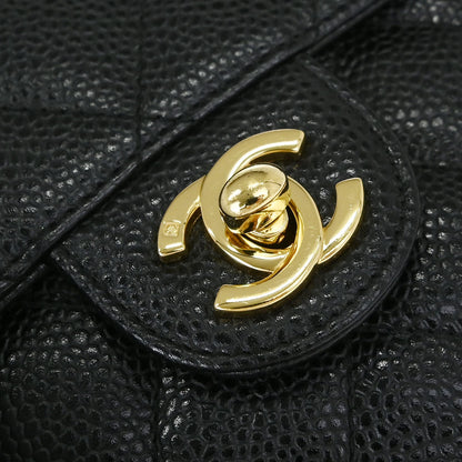 Chanel 2000-2002 Black Caviar Skin Mini Classic Square Flap Shoulder Bag 17
