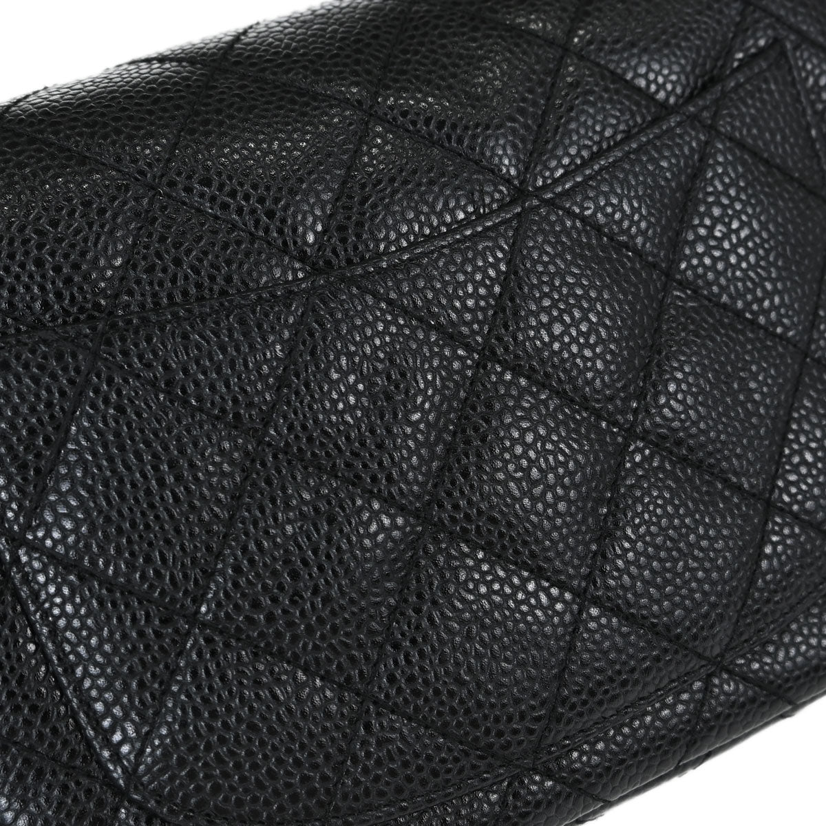 Chanel 2000-2002 Black Caviar Skin Mini Classic Square Flap Shoulder Bag 17