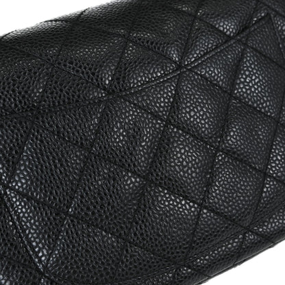 Chanel 2000-2002 Black Caviar Skin Mini Classic Square Flap Shoulder Bag 17
