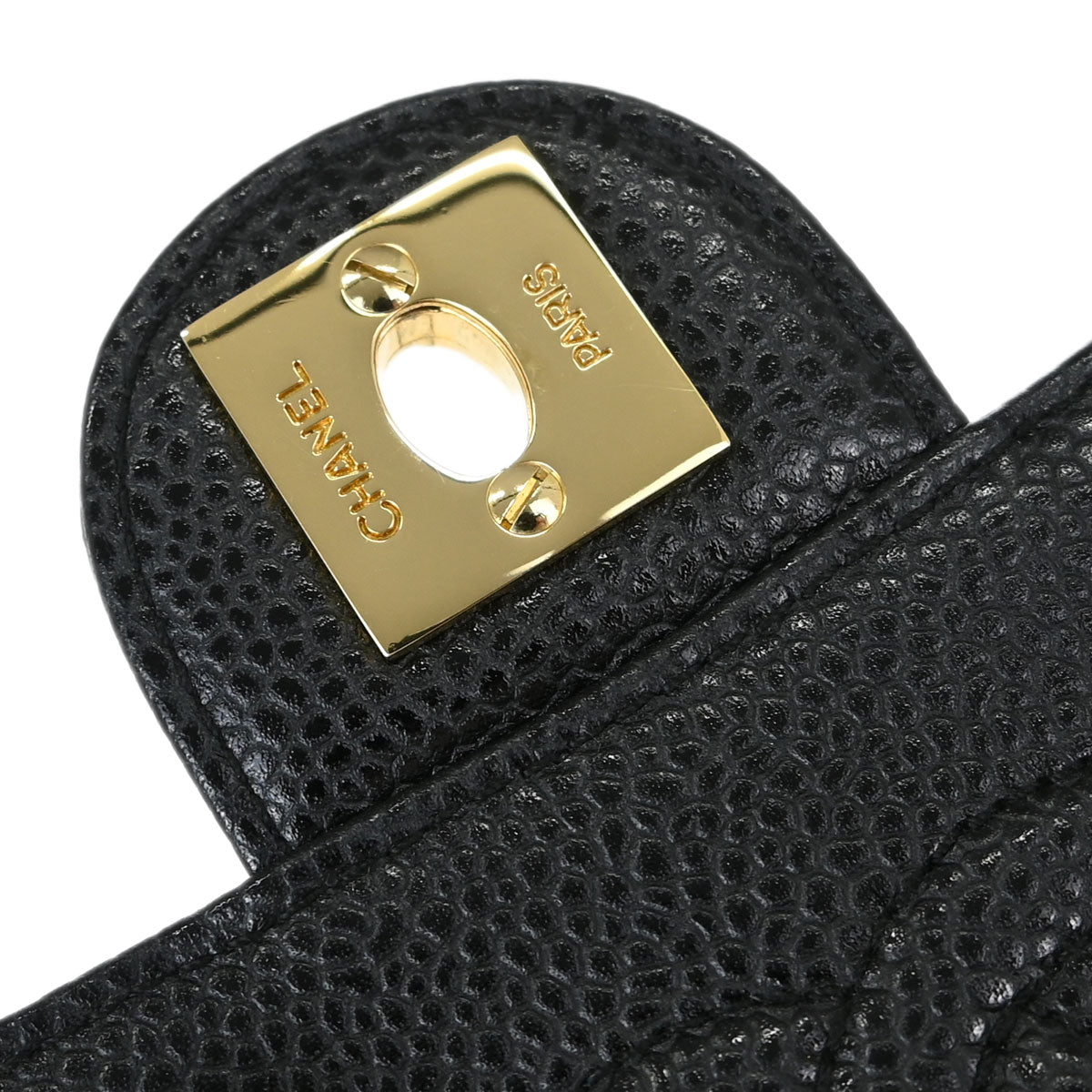 Chanel 2000-2002 Black Caviar Skin Mini Classic Square Flap Shoulder Bag 17