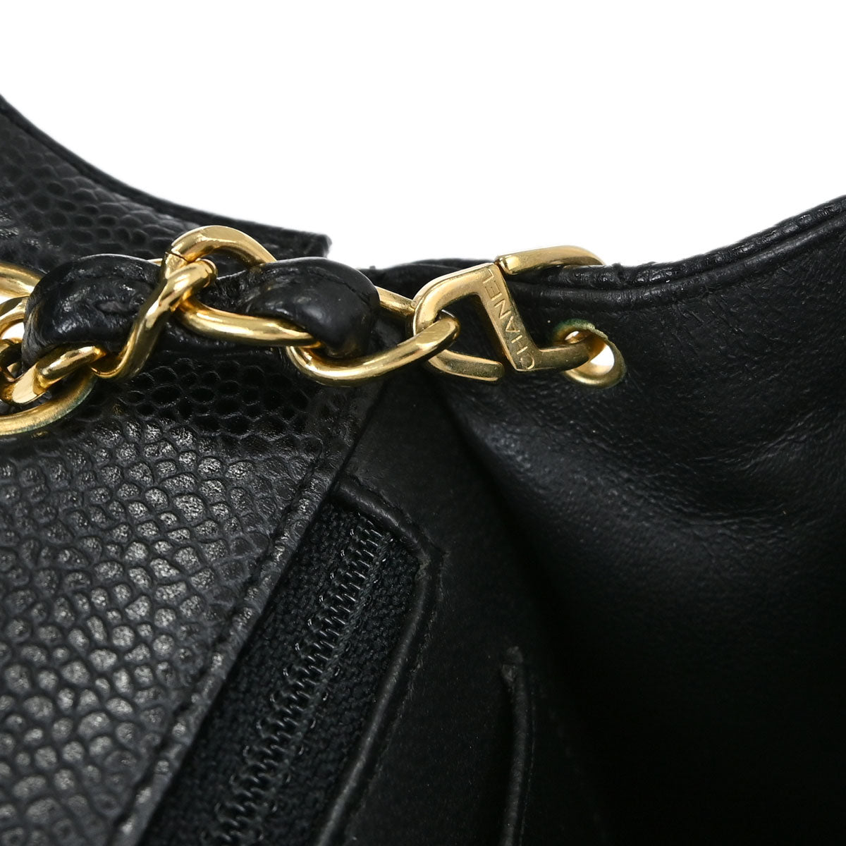 Chanel 2000-2002 Black Caviar Skin Mini Classic Square Flap Shoulder Bag 17
