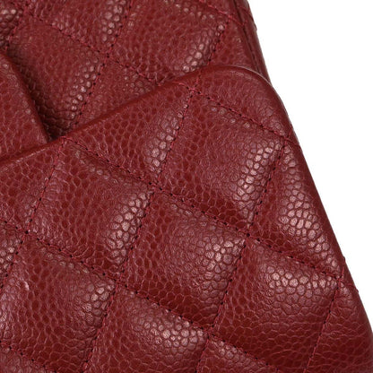 Chanel Burgundy Caviar Skin Mini Classic Square Flap Shoulder Bag 17