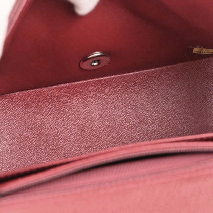 Chanel Burgundy Caviar Skin Mini Classic Square Flap Shoulder Bag 17