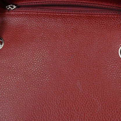 Chanel Burgundy Caviar Skin Mini Classic Square Flap Shoulder Bag 17