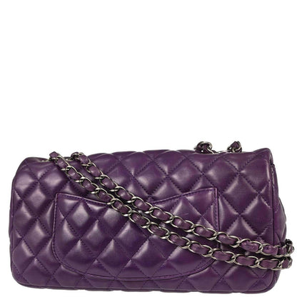 Chanel 2008-2009 Purple Lambskin East West Shoulder Bag