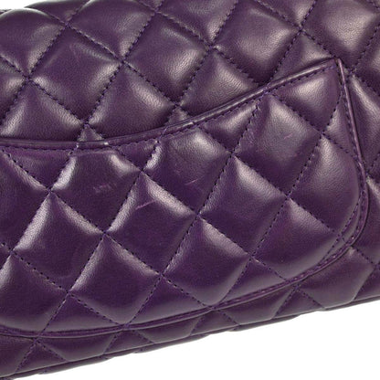 Chanel 2008-2009 Purple Lambskin East West Shoulder Bag