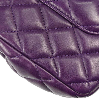 Chanel 2008-2009 Purple Lambskin East West Shoulder Bag
