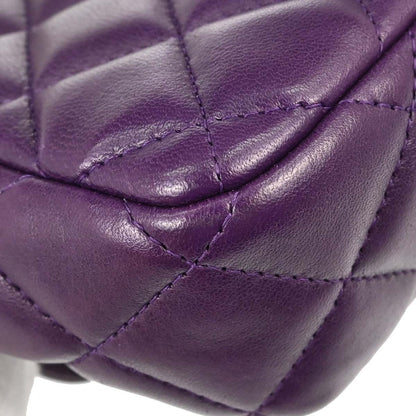 Chanel 2008-2009 Purple Lambskin East West Shoulder Bag