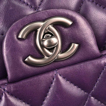 Chanel 2008-2009 Purple Lambskin East West Shoulder Bag