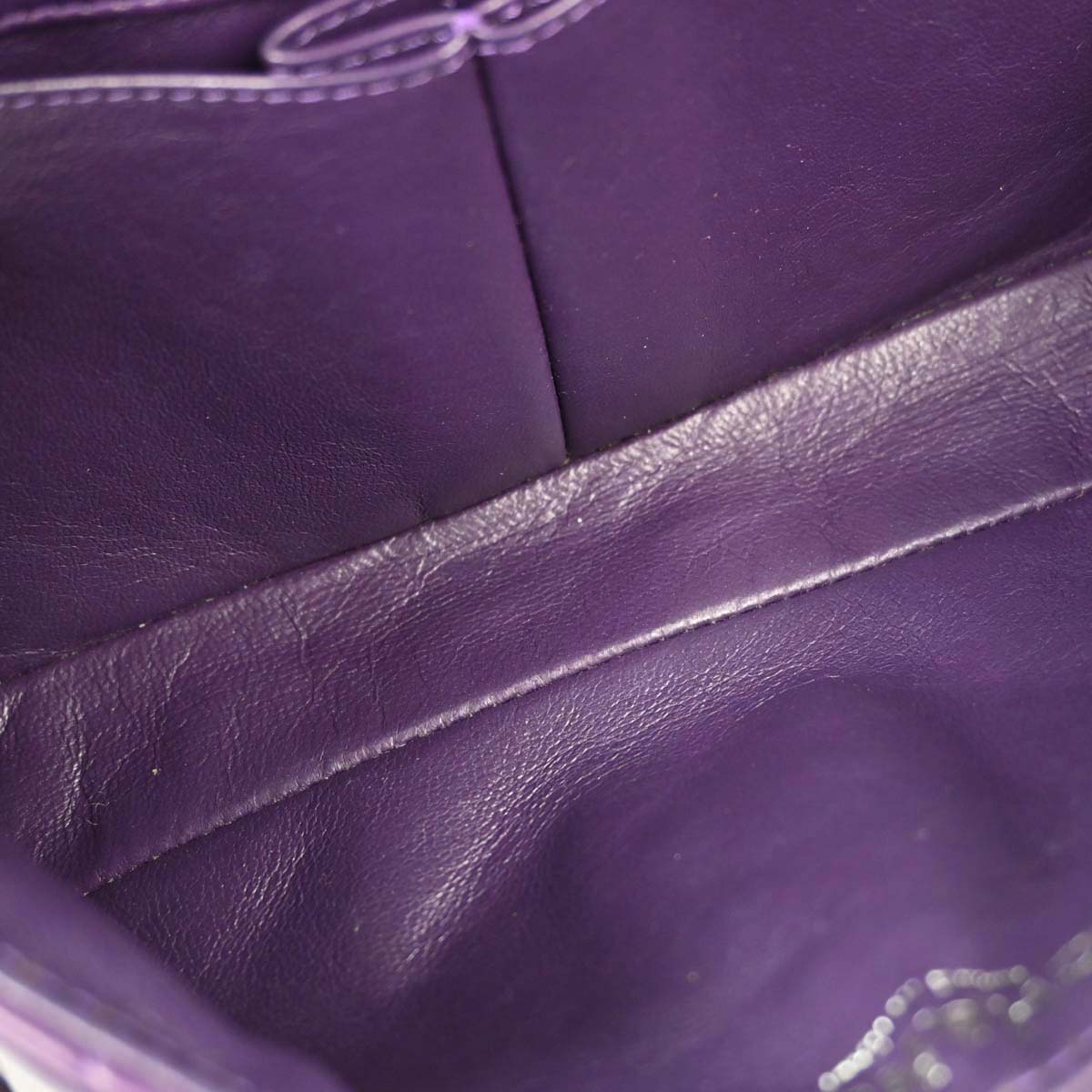 Chanel 2008-2009 Purple Lambskin East West Shoulder Bag