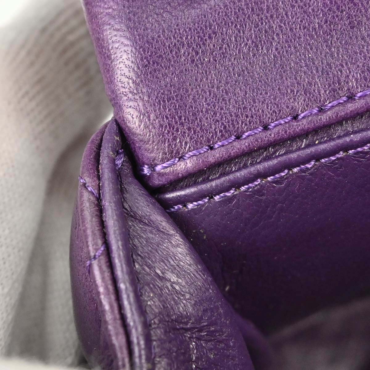 Chanel 2008-2009 Purple Lambskin East West Shoulder Bag