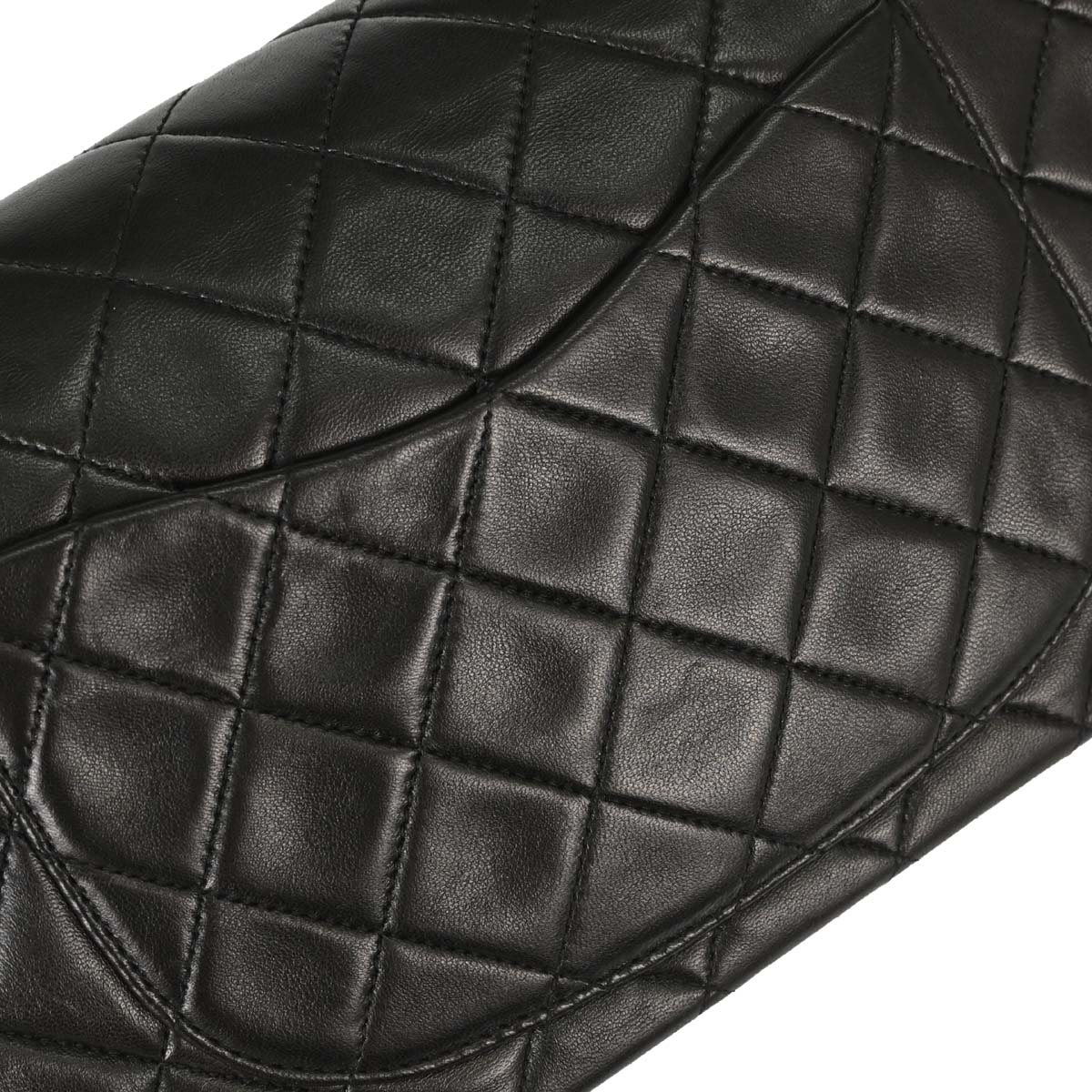 Chanel 1991-1994 Black Lambskin Small Double Flap Shoulder Bag