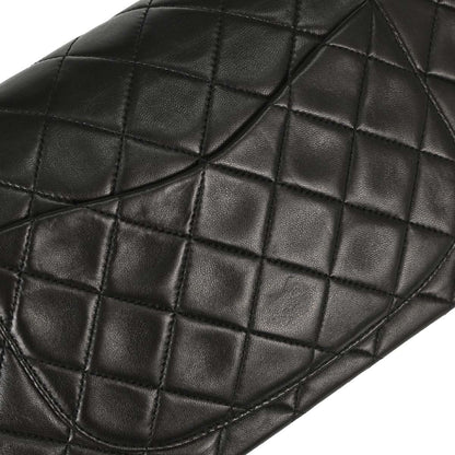 Chanel 1991-1994 Black Lambskin Small Double Flap Shoulder Bag