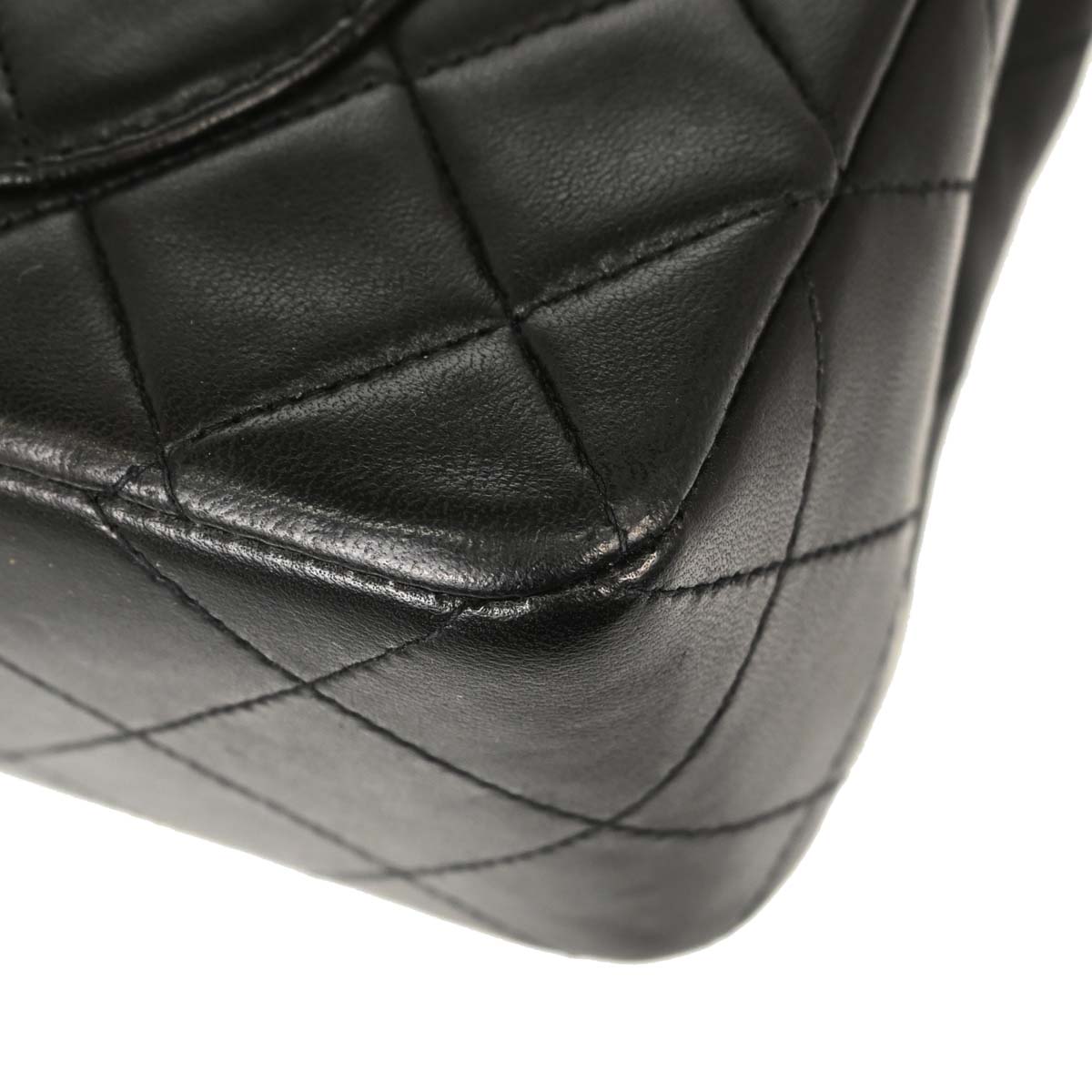 Chanel 1991-1994 Black Lambskin Small Double Flap Shoulder Bag