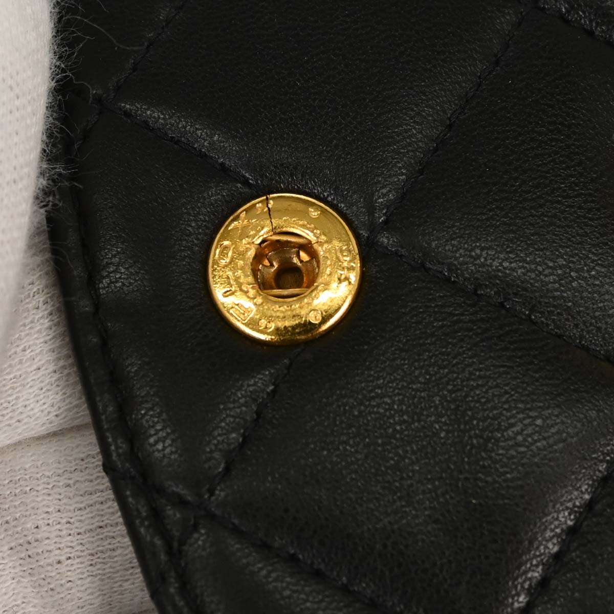 Chanel 1991-1994 Black Lambskin Small Double Flap Shoulder Bag