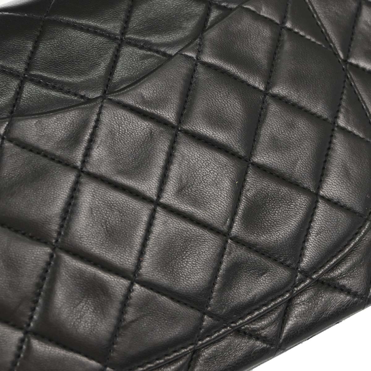 Chanel 1991-1994 Black Lambskin Small Classic Double Flap Shoulder Bag