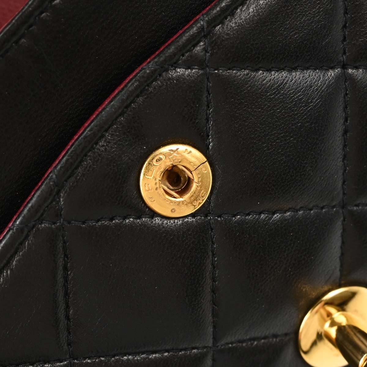 Chanel 1991-1994 Black Lambskin Small Classic Double Flap Shoulder Bag