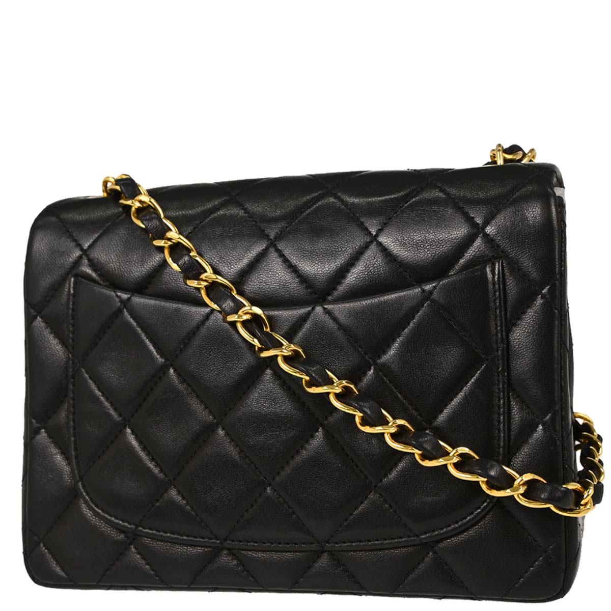 Chanel Black Lambskin Mini Classic Square Flap Shoulder Bag 17