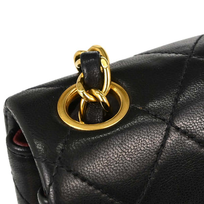 Chanel Black Lambskin Mini Classic Square Flap Shoulder Bag 17