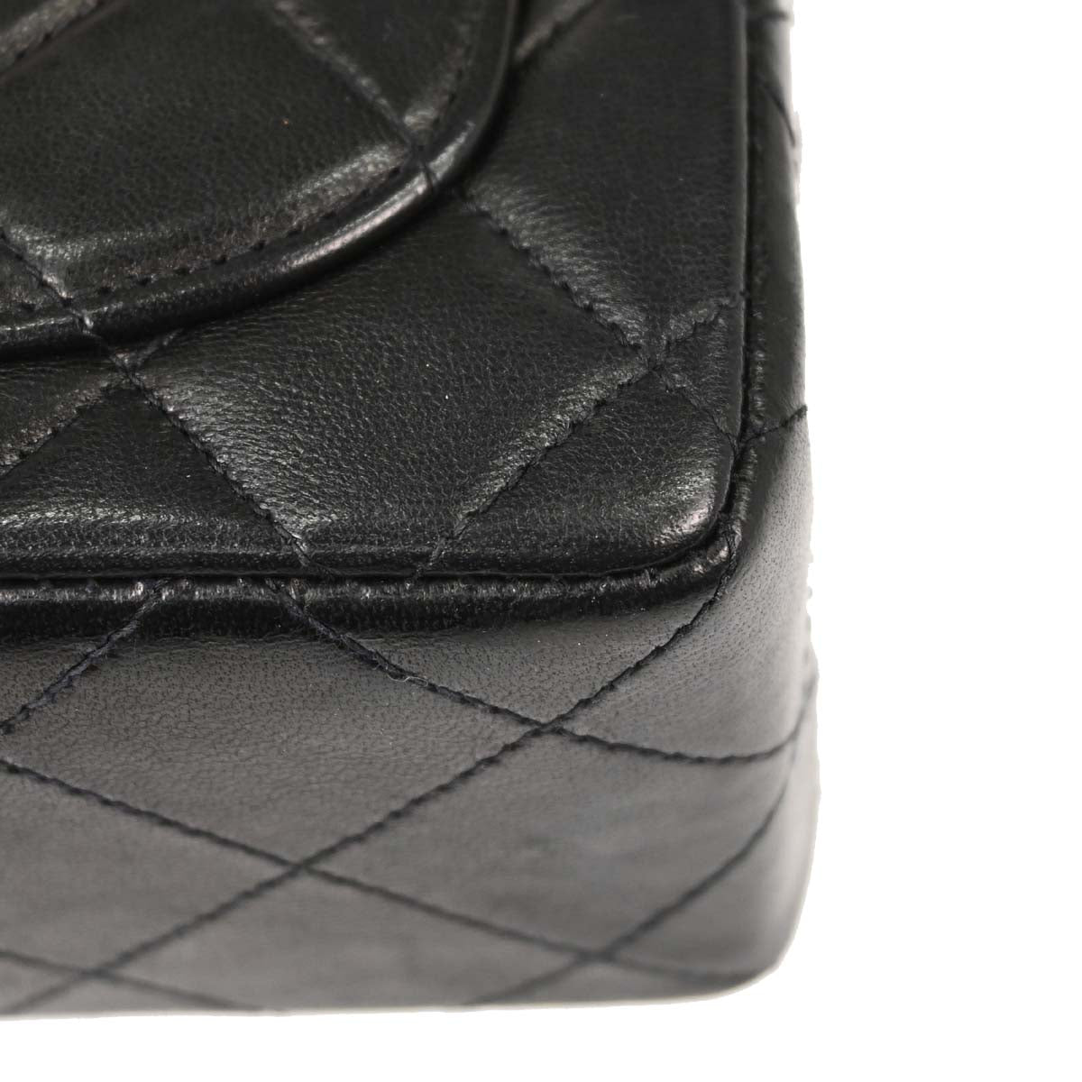 Chanel Black Lambskin Mini Classic Square Flap Shoulder Bag 17