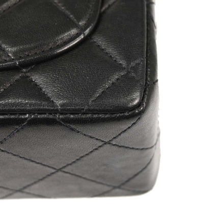 Chanel Black Lambskin Mini Classic Square Flap Shoulder Bag 17