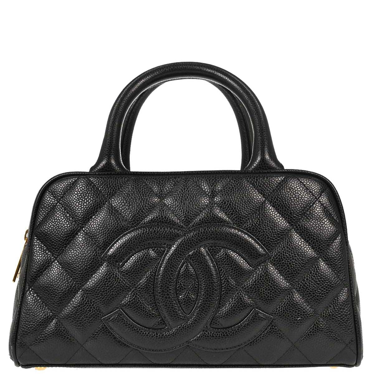 Chanel 2004-2005 Black Caviar Skin Bowling Bag 27