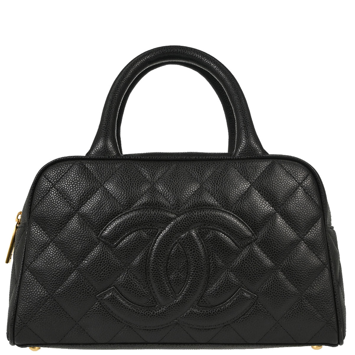 Chanel Black Caviar Skin Bowling Bag 27