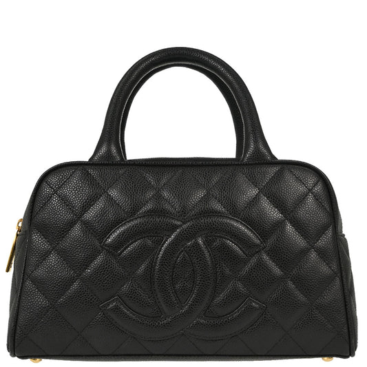 Chanel Black Caviar Skin Bowling Bag 27