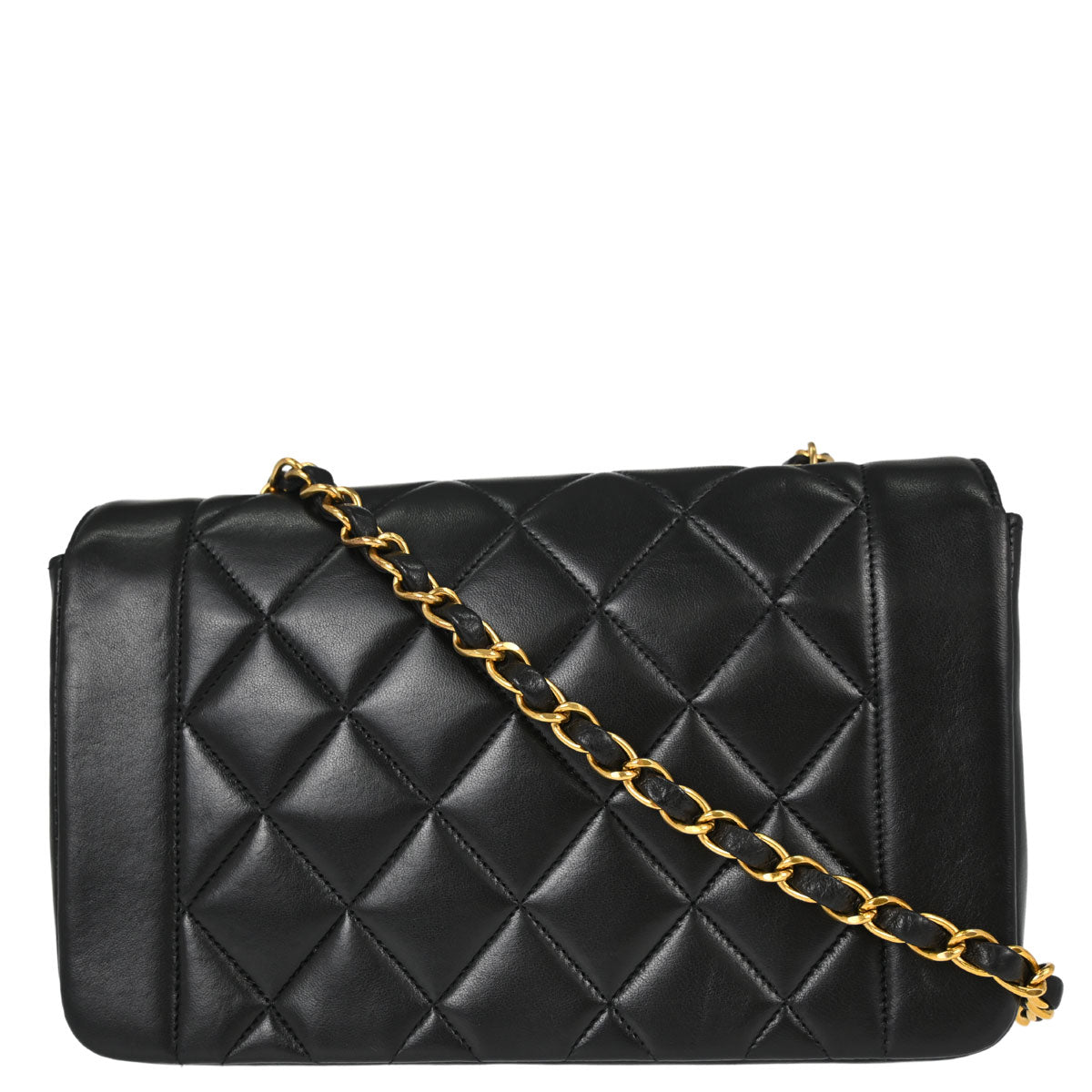Chanel Black Lambskin Small Diana Shoulder Bag