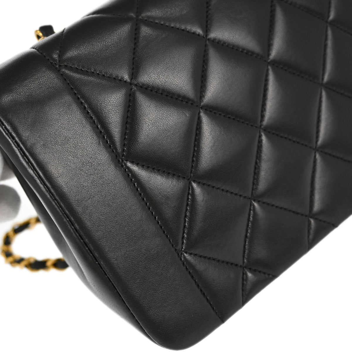 Chanel Black Lambskin Small Diana Shoulder Bag
