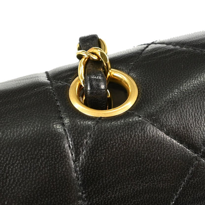Chanel 1994-1996 Black Lambskin Medium Diana Shoulder Bag