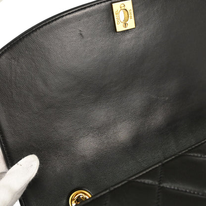 Chanel 1994-1996 Black Lambskin Medium Diana Shoulder Bag