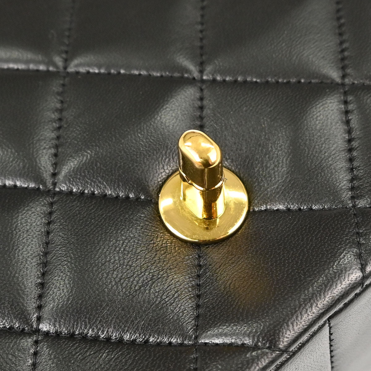 Chanel 1994-1996 Black Lambskin Medium Diana Shoulder Bag
