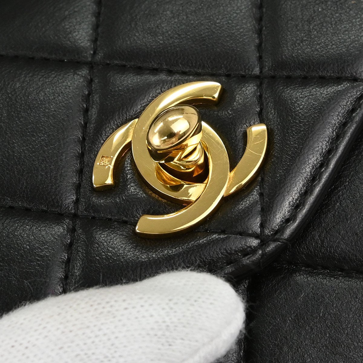 Chanel 1996-1997 Black Lambskin Handbag
