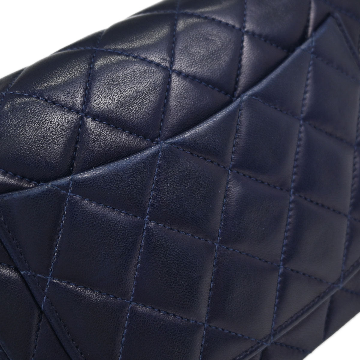 Chanel Navy Lambskin Mini Classic Square Flap Shoulder Bag 17