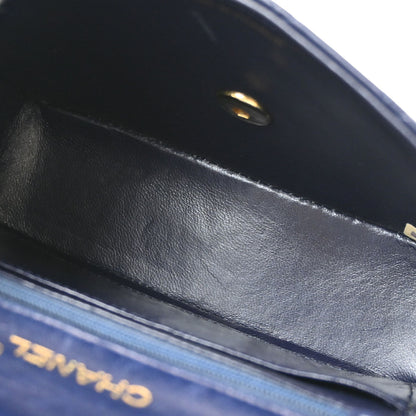 Chanel Navy Lambskin Mini Classic Square Flap Shoulder Bag 17