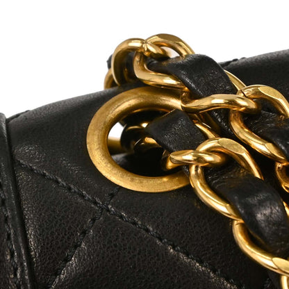 Chanel Black Lambskin Paris Double Flap Shoulder Bag